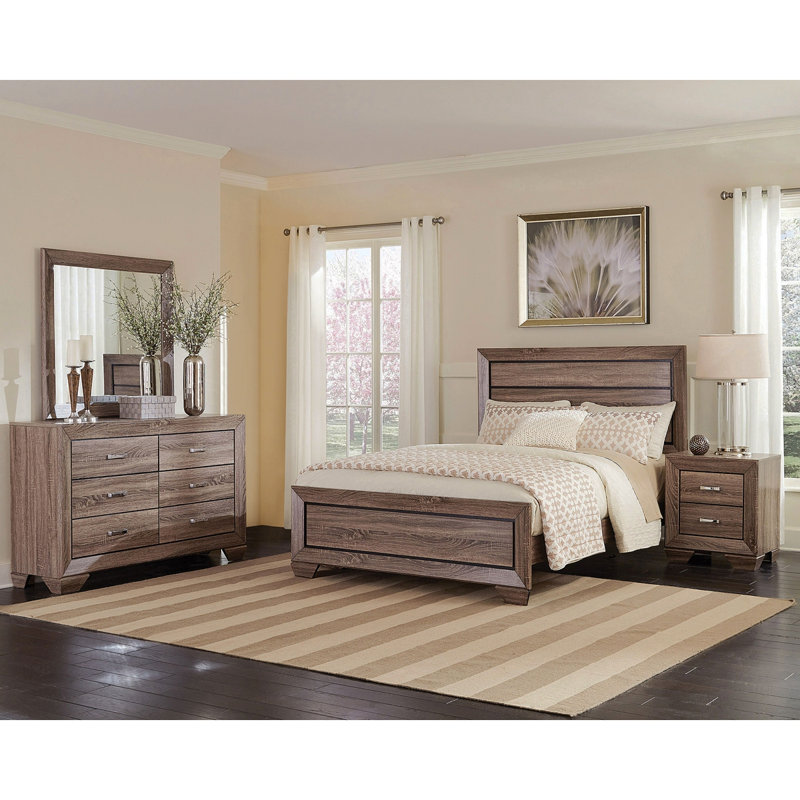 Ensemble de chambre avec grand lit 4 pièces Oatfield, Taupe, Grand