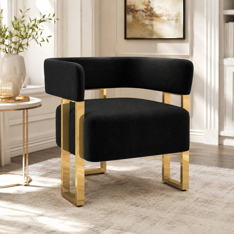 Accent Modern Upholstered Armchair, Black