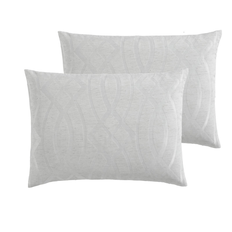 King Size Gray Jacquard Comforter Set with Decorative Pillows