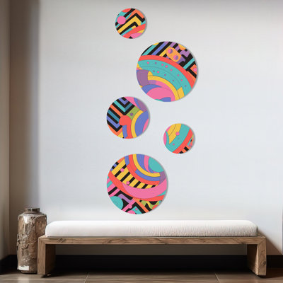 Ensemble de 5 décorations murales courbes et formes I Groopy