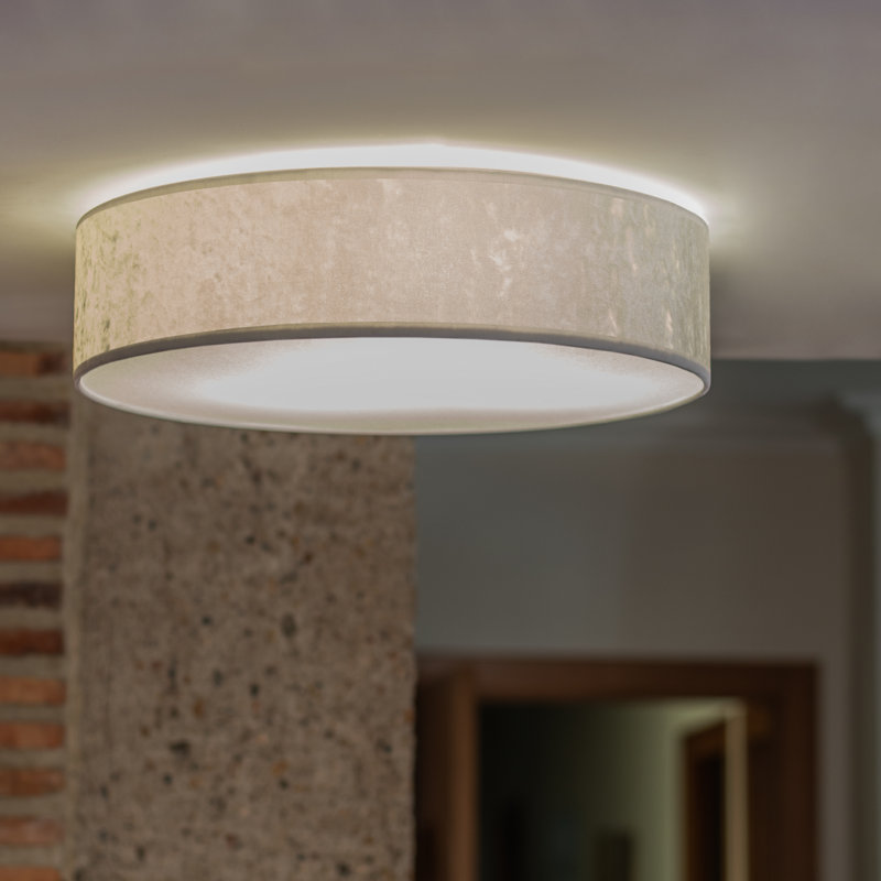 Quince Fabric Flush Mount, White