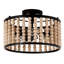 Plafonnier encastré à billes en bois Boho, 13 po de diamètre, noir, 3 lumières E26-1654475776