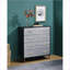 Commodes | Commode de rangement moderne à 4 tiroirs | Noir, argent et noir Finition dorée | Pieds en métal | Bois composite | Noir, or, argent | Métal, bois synthétique