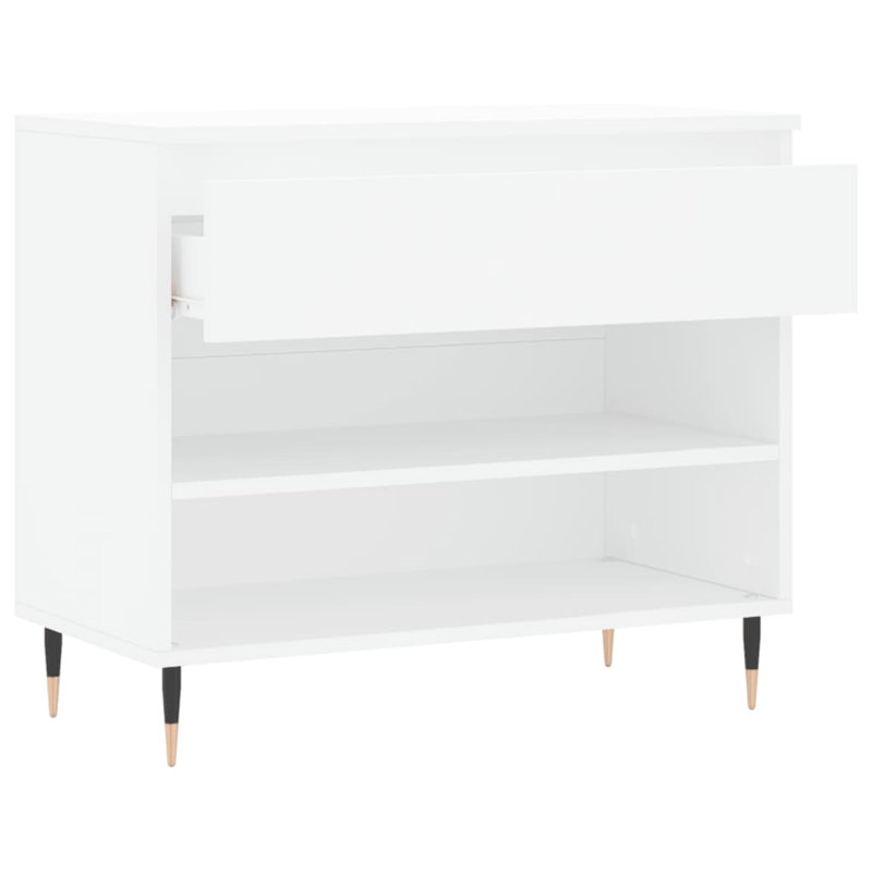 6 Pair Shoe Storage Cabinet, White