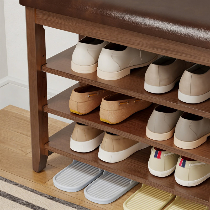 Premium Wooden Shoe Cabinet For Home, 20.4" H x 47.2" W x 11.8" D