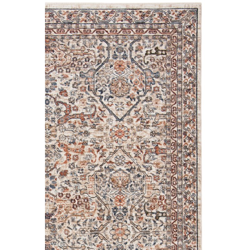 Tapis ivoire en polyester tissé à la machine Ralph Lauren Belvoir, Rectangle 8 pi 9 po x 11 pi 1 po