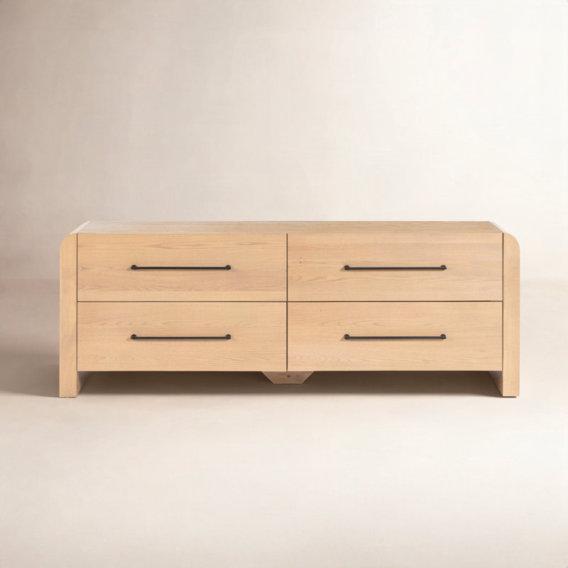 Cruz Wood 4 Drawer Dresser, Natural