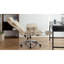 Chaise de bureau ergonomique inclinable avec repose-pieds - Cuir beige pour les grands espaces de travail