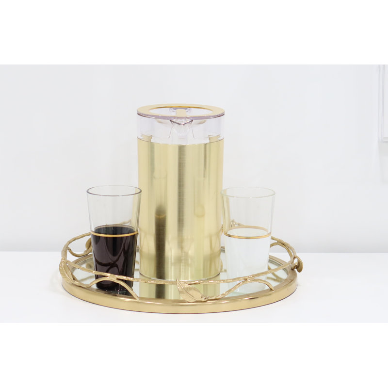 Plateau de coiffeuse Sroka, Rond, Argent