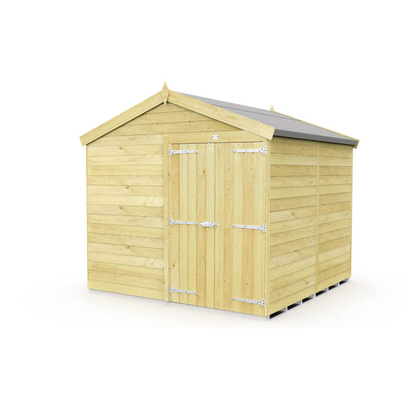 8ft x 8ft Apex Shed - Double Door without Windows