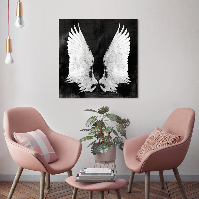 " My Night Wings " Painting Print, 24" H x 24" W x 1.5" D, Wrapped Canvas