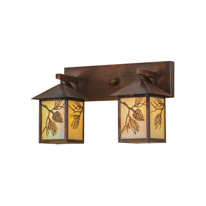 Éclairage pour meuble-lavabo 2 lumières pin balsam