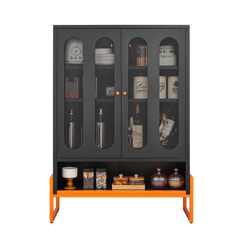Armoire à chaussures à double porte en maille Modern Modern, Noir