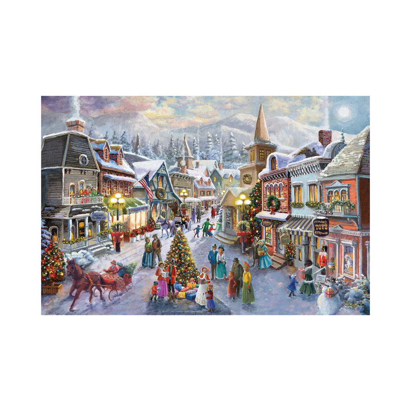 Victorian Christmas Village - Giclée sur toile tendue avec châssis, H 40 po x l 60 po