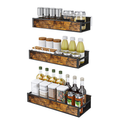 Wall Spice Rack with Adjustable Racks