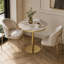 Table bistro ronde de 31,5 pouces avec plateau en faux marbre et plateau en métal robuste, facile à assembler, diamètre de la structure en métal robuste-1448402413