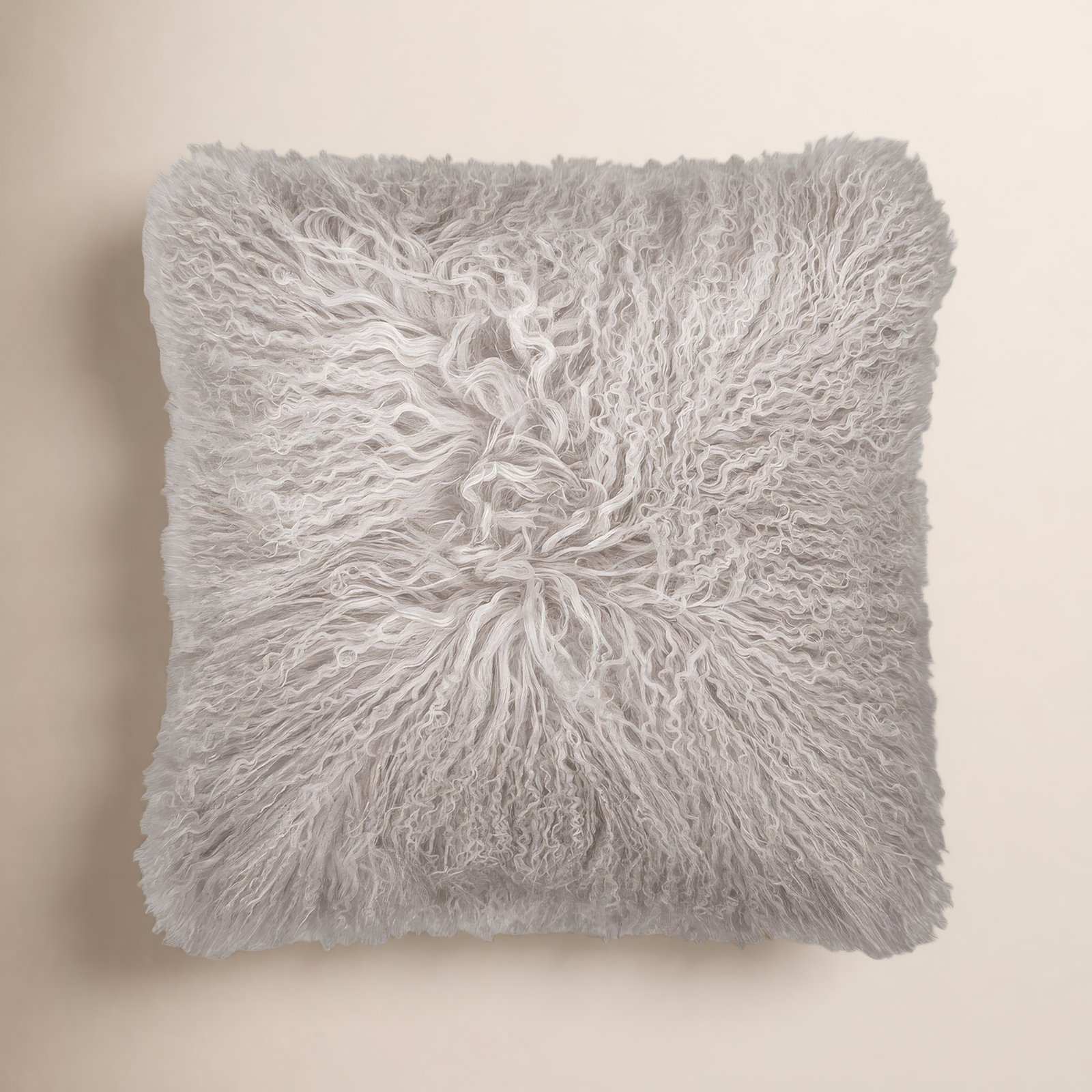Kiefer Leather Throw Pillow, Chateau Gray