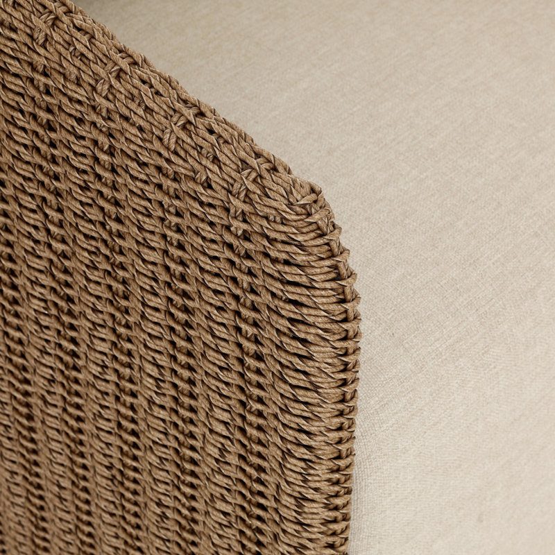 Chaise de patio pivotante avec coussins Odyn, Fausse jacinthe foncée, Alessi chamois