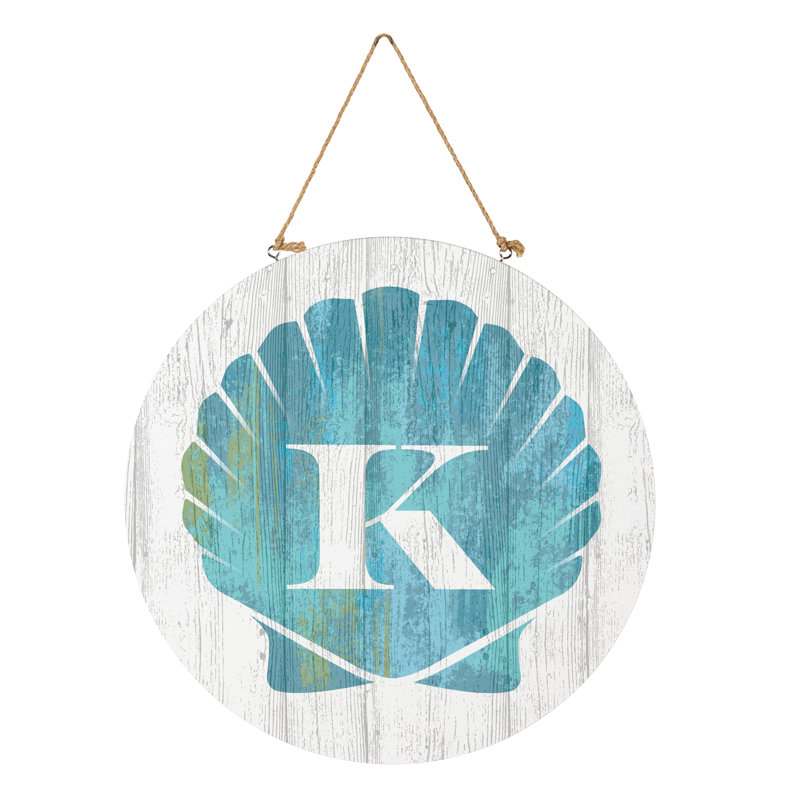 Monogramme de coquille décorative de porte côtière K 18 po