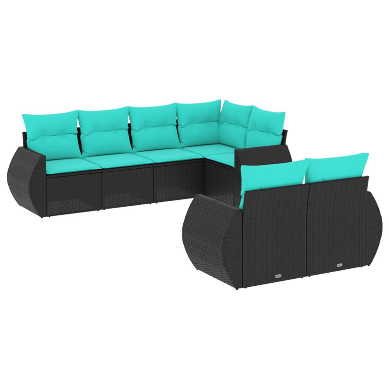 Ensemble de canapé de patio avec coussins 7 pièces Vidaxl