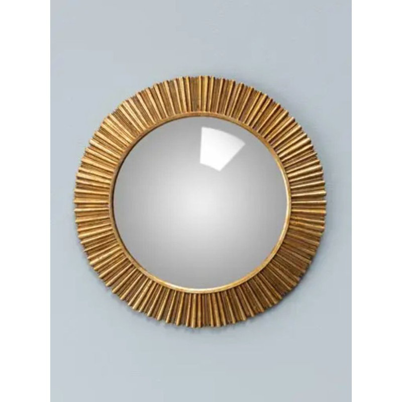 Petit miroir doré convexe Sanctus, 9,8 po x 9,8 po
