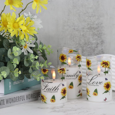 Flameless Pillar Candle with Plastic Holder