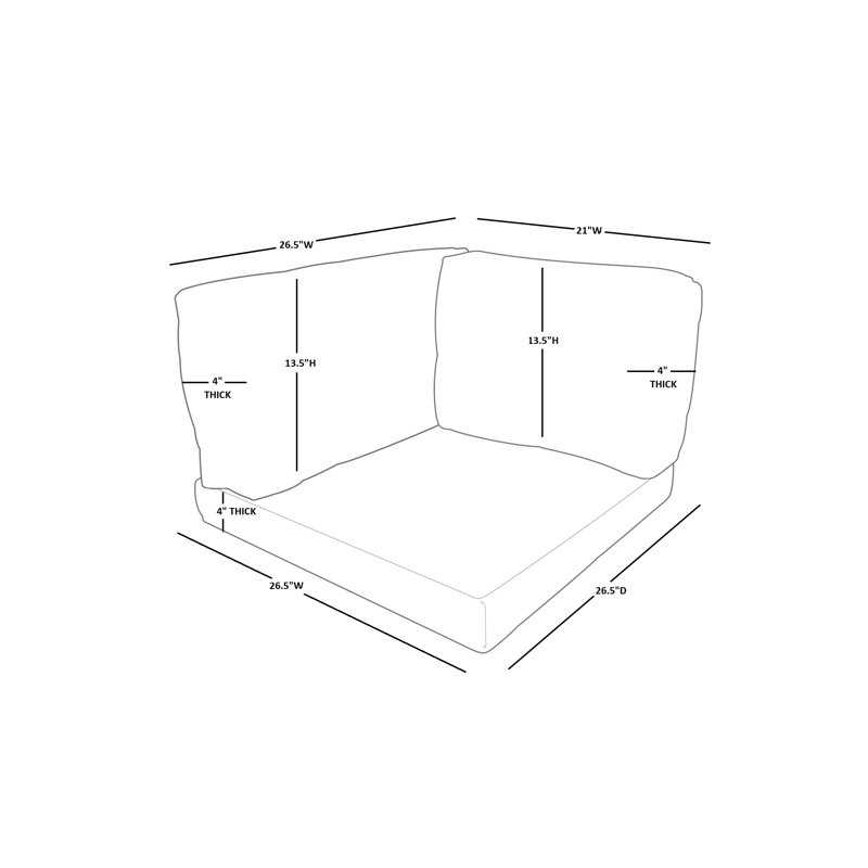 Rochford Outdoor 4'' Replacement Cushion Set Seat / Back Cushion, Beige Performance