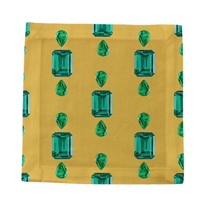 Cotton Blend Square Napkins, Gold