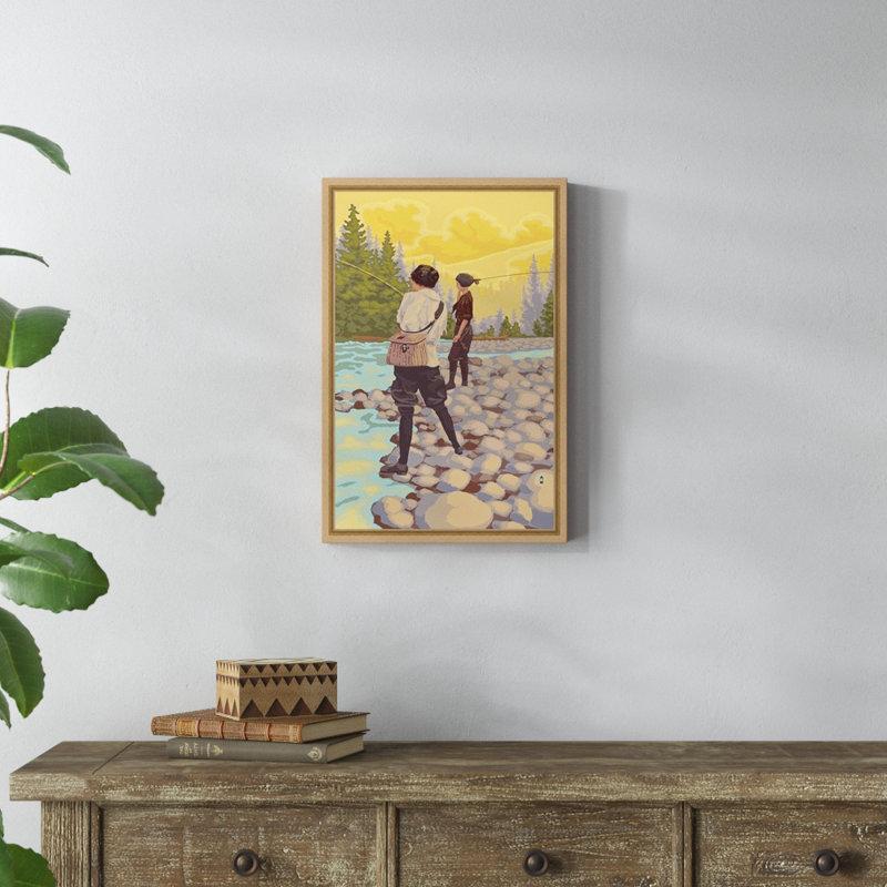 « féminin fishing », reproduction d’art encadrée