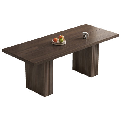 Mid-Century Large Dining Table,67" Rectangle Dining Kitchen Table