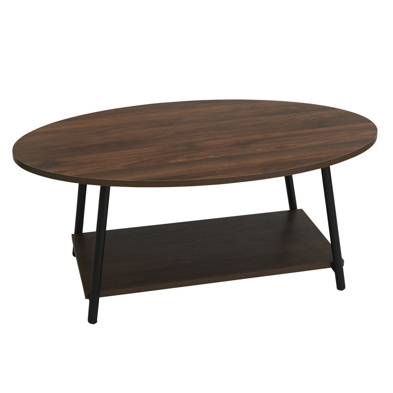 Table basse ovale à 2 niveaux Coast, Brun rustique