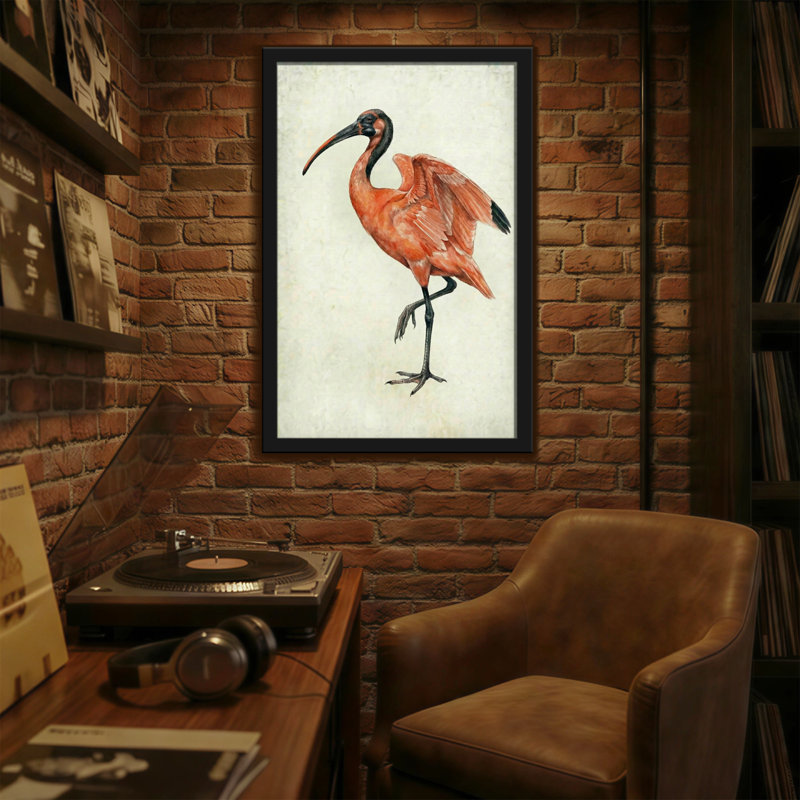 Animaux, animaux, écarlate, oiseau, impression sur toile, H 18 po x l 12 po