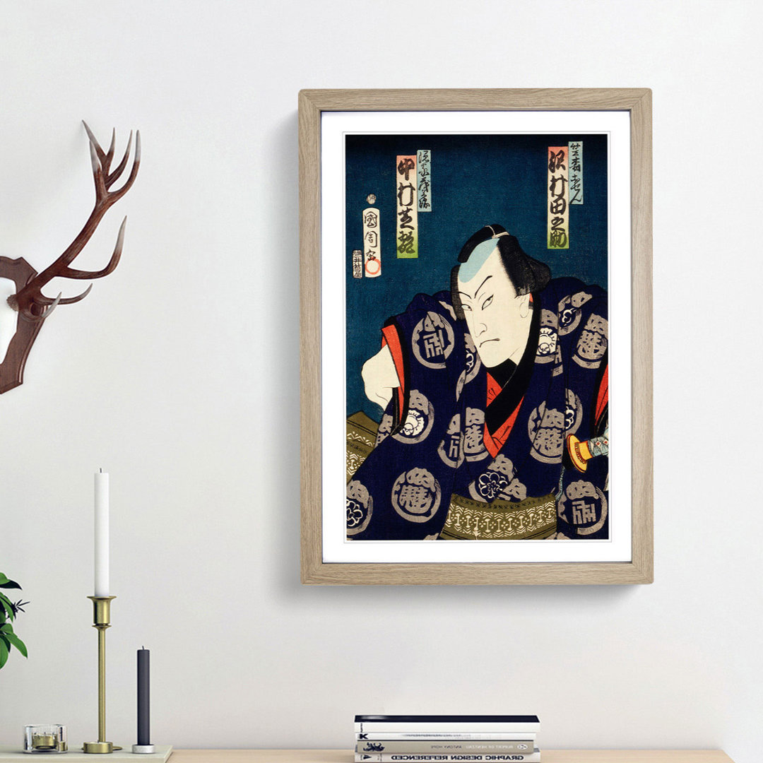 The Portrait of an Actor in Robes by Toyohara Kunichika - Framed Print