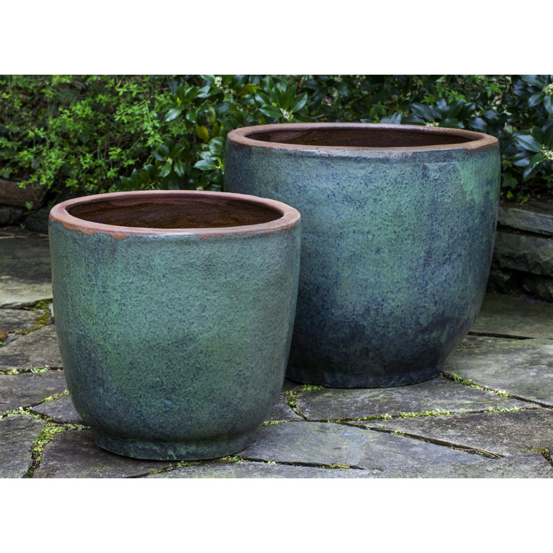 Benbrook Handmade Pot Planter, Rustic Green