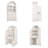 71" Fluted Tall Arched Pantry Cabinet With Adjustable Shelves, Elegant Display Storage With Hidden Drawer & Glass Door For Kitchen, Living Room, Dining Room, White-1477715272