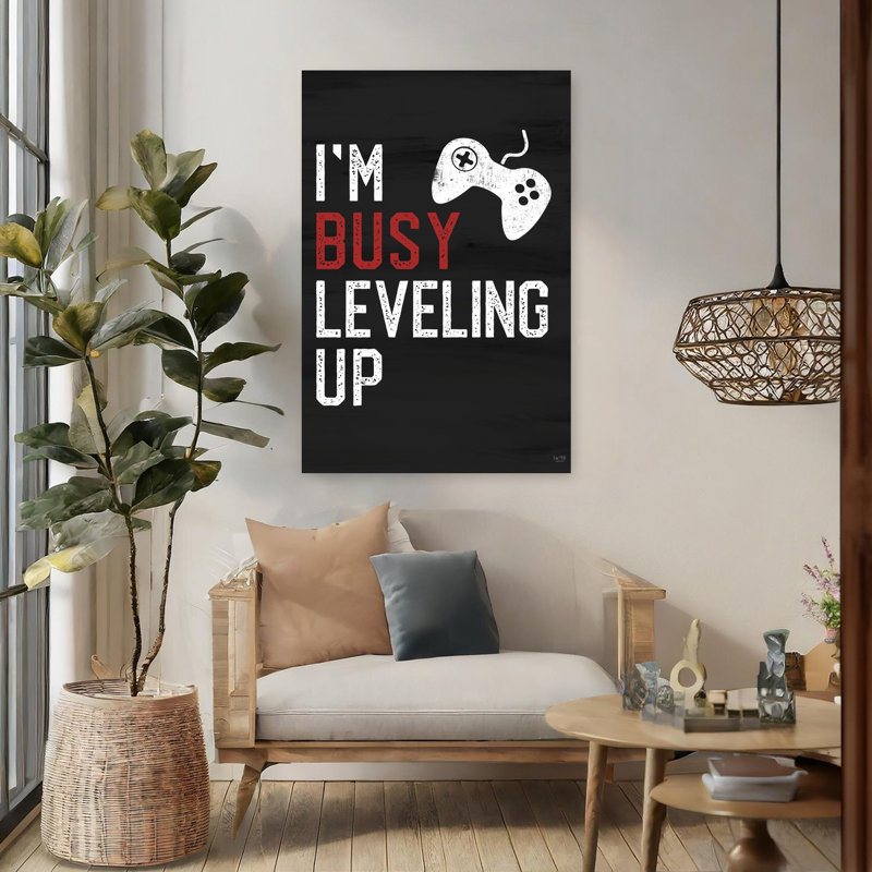 «I'm Busy Leveling Up», art contemporain abstrait, H 48 po x l 32 po