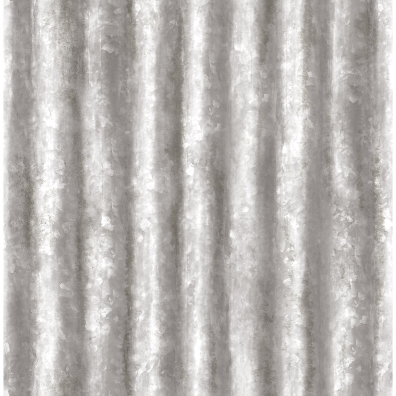  Rouleau de papier peint en métal ondulé 33' x 20,5", Argent
