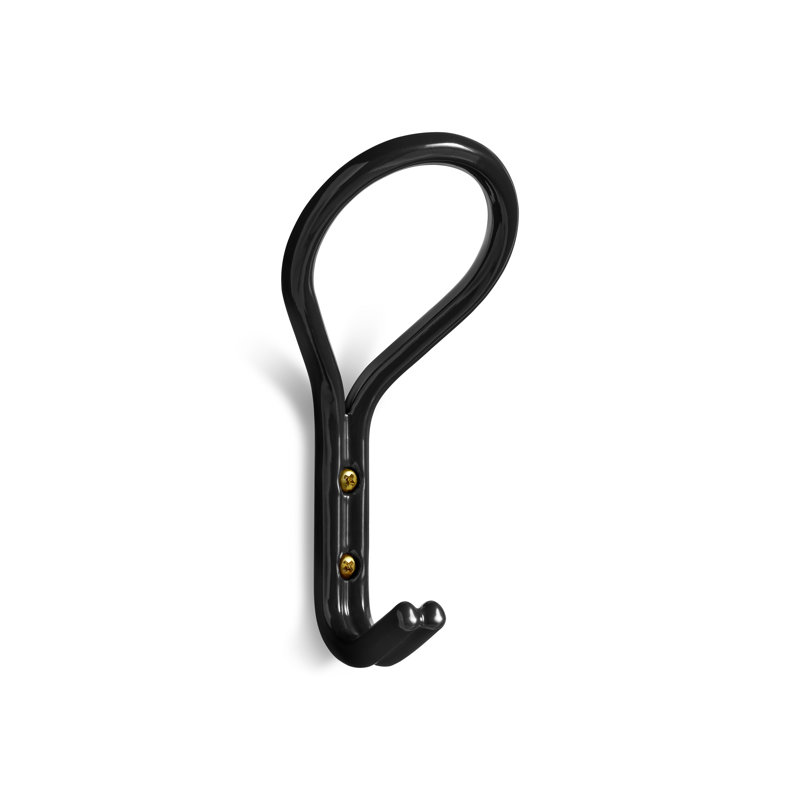 Clove Powder Coated Steel Wall Wall Hook, Black