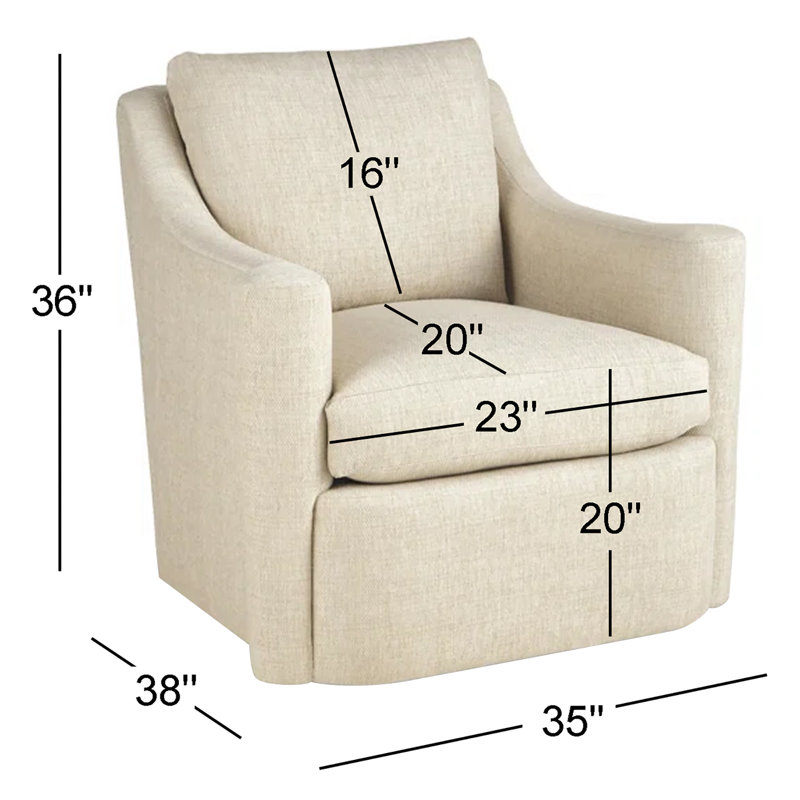 Gabi Swivel Armchair, Bespoke 10 Beige