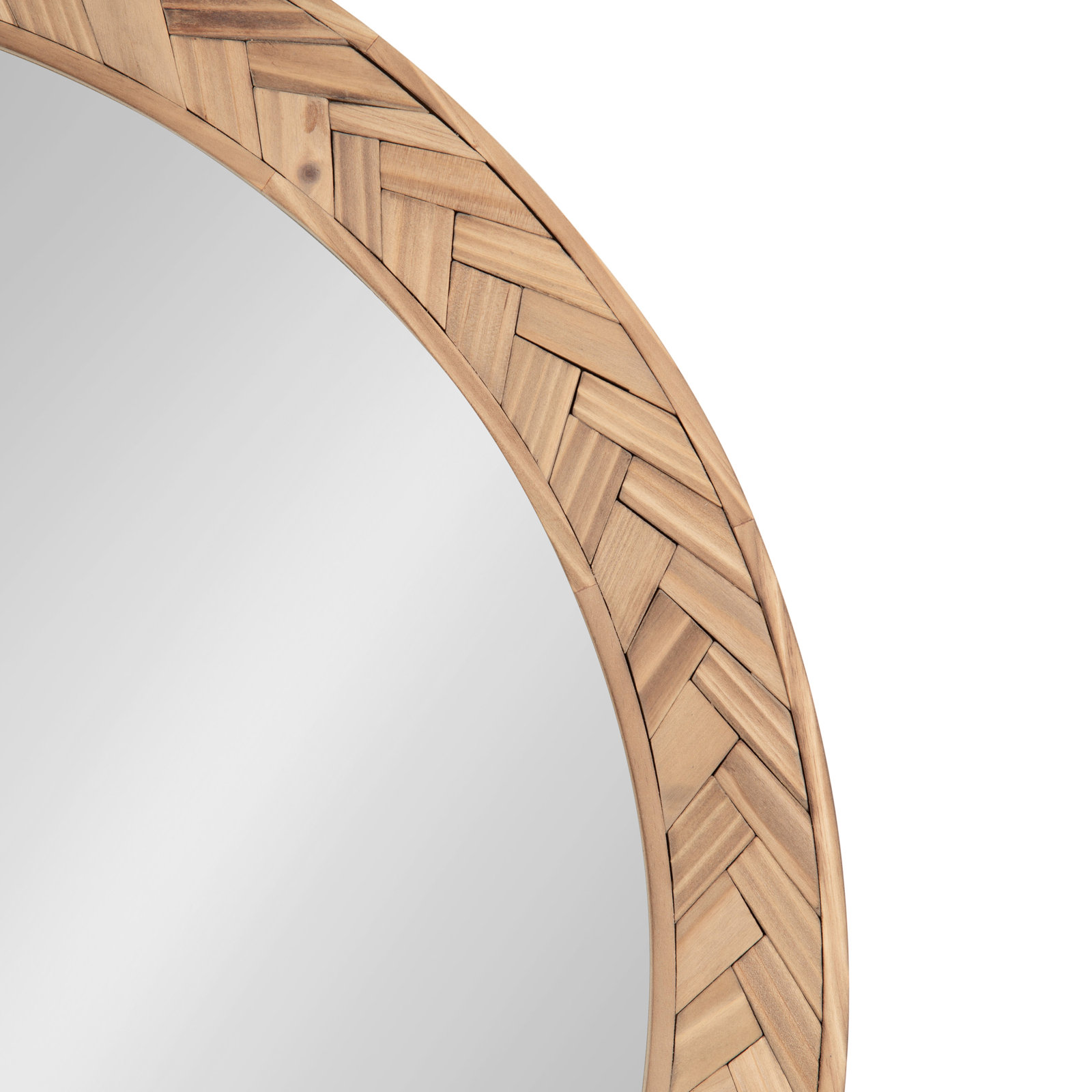 Frony Round Pieced Wood Wall Mirror