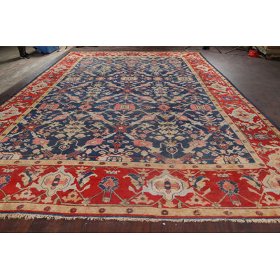 One-of-a-Kind 13' X 19'3" 1900s Wool Area Rug in