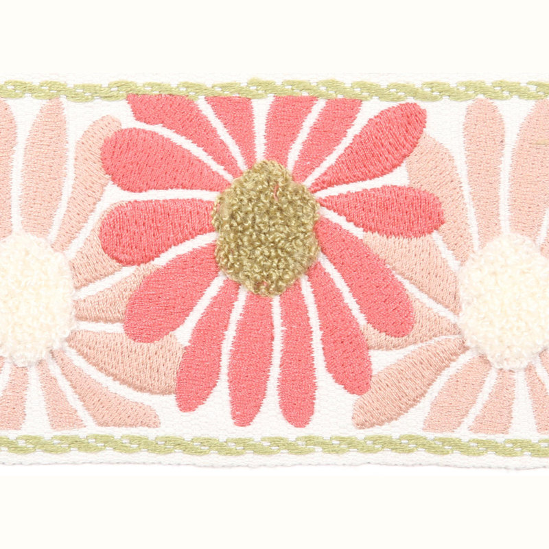 Tissu Chaura Milazzo, Rose doux / Vert