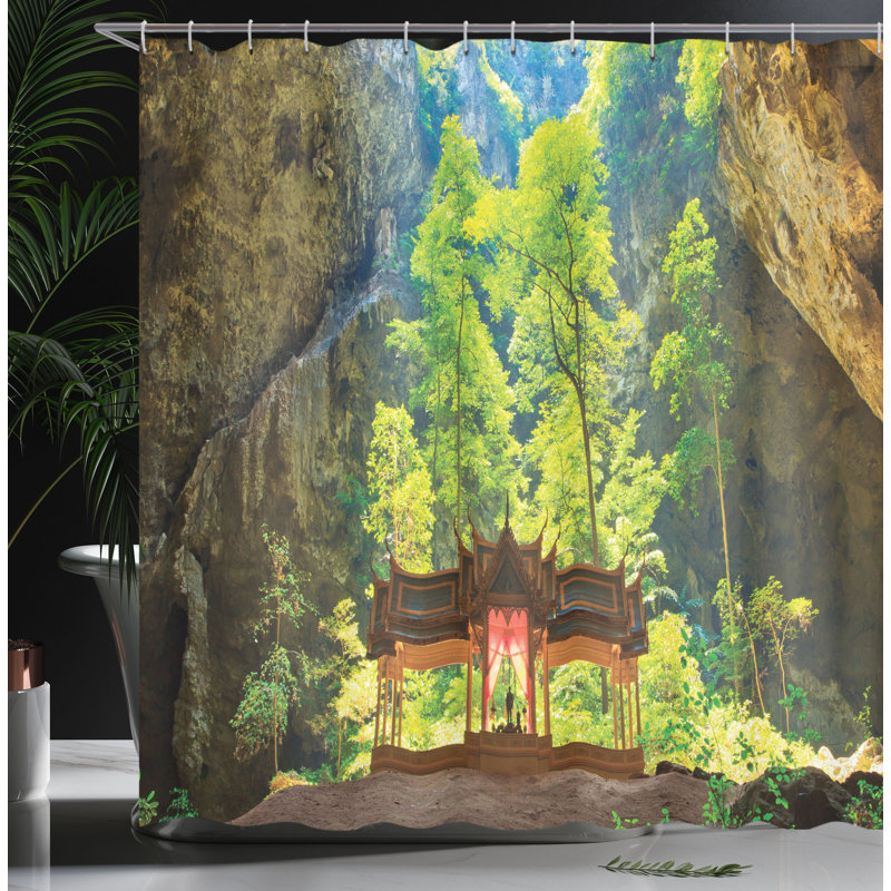 Shower Curtain with Hooks Included, 70"H x 69"W