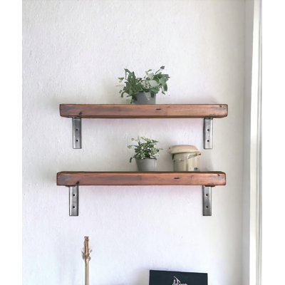 2 Piece Solid Wood Bracket Shelf