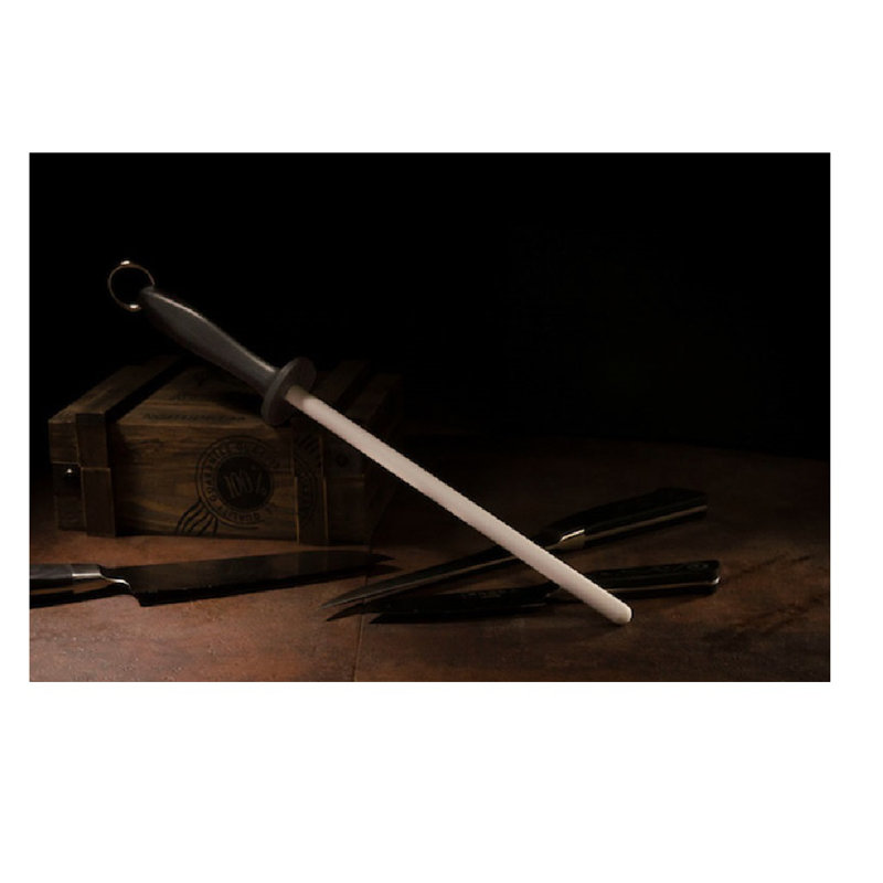 Tige d'aiguiseur en céramique noire Master Grade sans impact, affûteuse pour couteaux de cuisine L 11 po P 0,6 po, Blanc