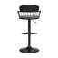 Tabouret de bar ajustable en similicuir gris et métal noir Nash