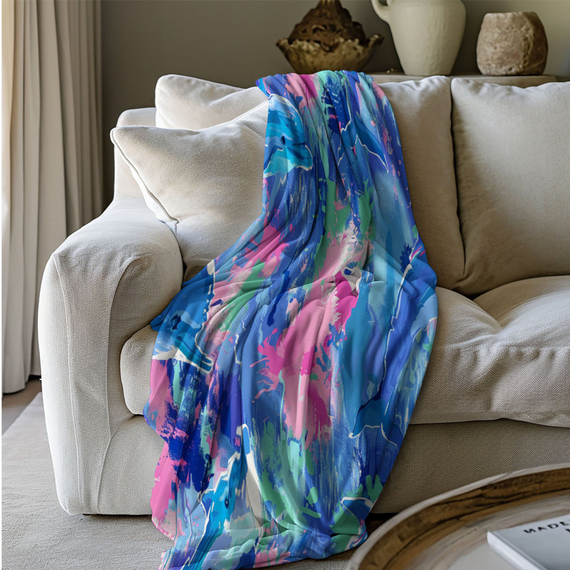 Bright Bright Dolphin Art - 1 pièce Sherpa Premium, L 60 po x L 80 po