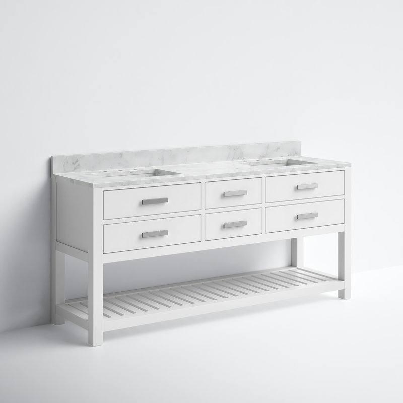 Ensemble de meuble-lavabo double 72 po Cronin, Blanc pur