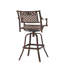 Chaise de bar en fonte d'aluminium en cuivre - profondeur 25,18 po, finition tabouret de patio, siège 29,5 po, fabrication