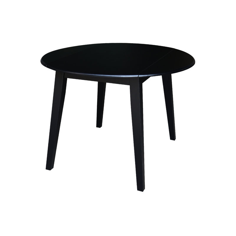 Franklinville Solid Wood Dual Dropleaf Dining Table, Black